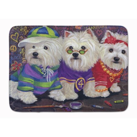 Carolines Treasures 19 x 27 in. Westie Free Spirits Machine Washable Memory Foam Mat PPP3280RUG